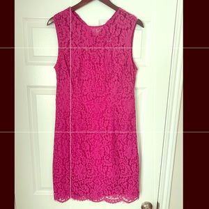 Hot Pink Lace Cocktail Dress